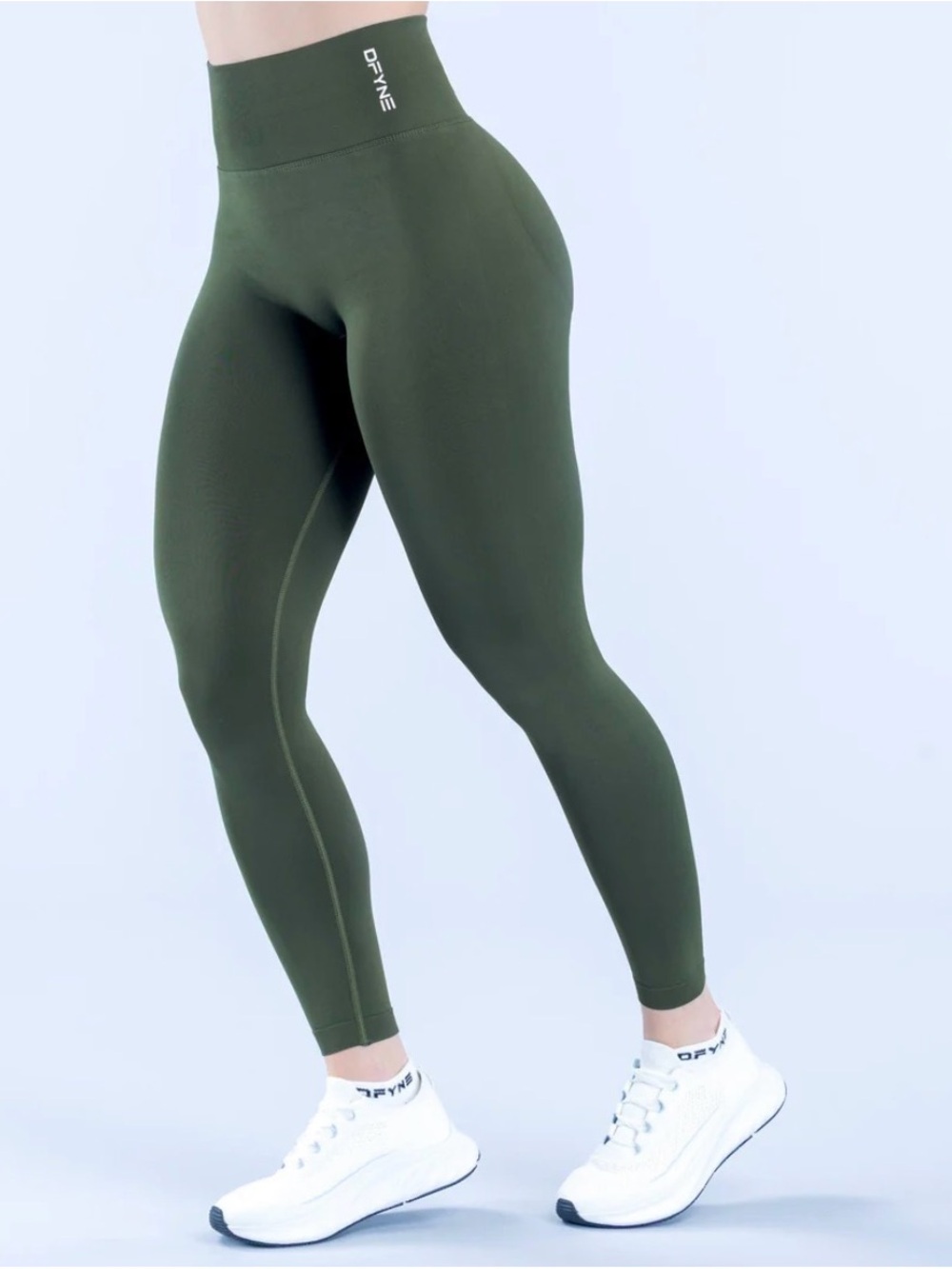 NWOT DFYNE Dynamic Leggings in Olive Green